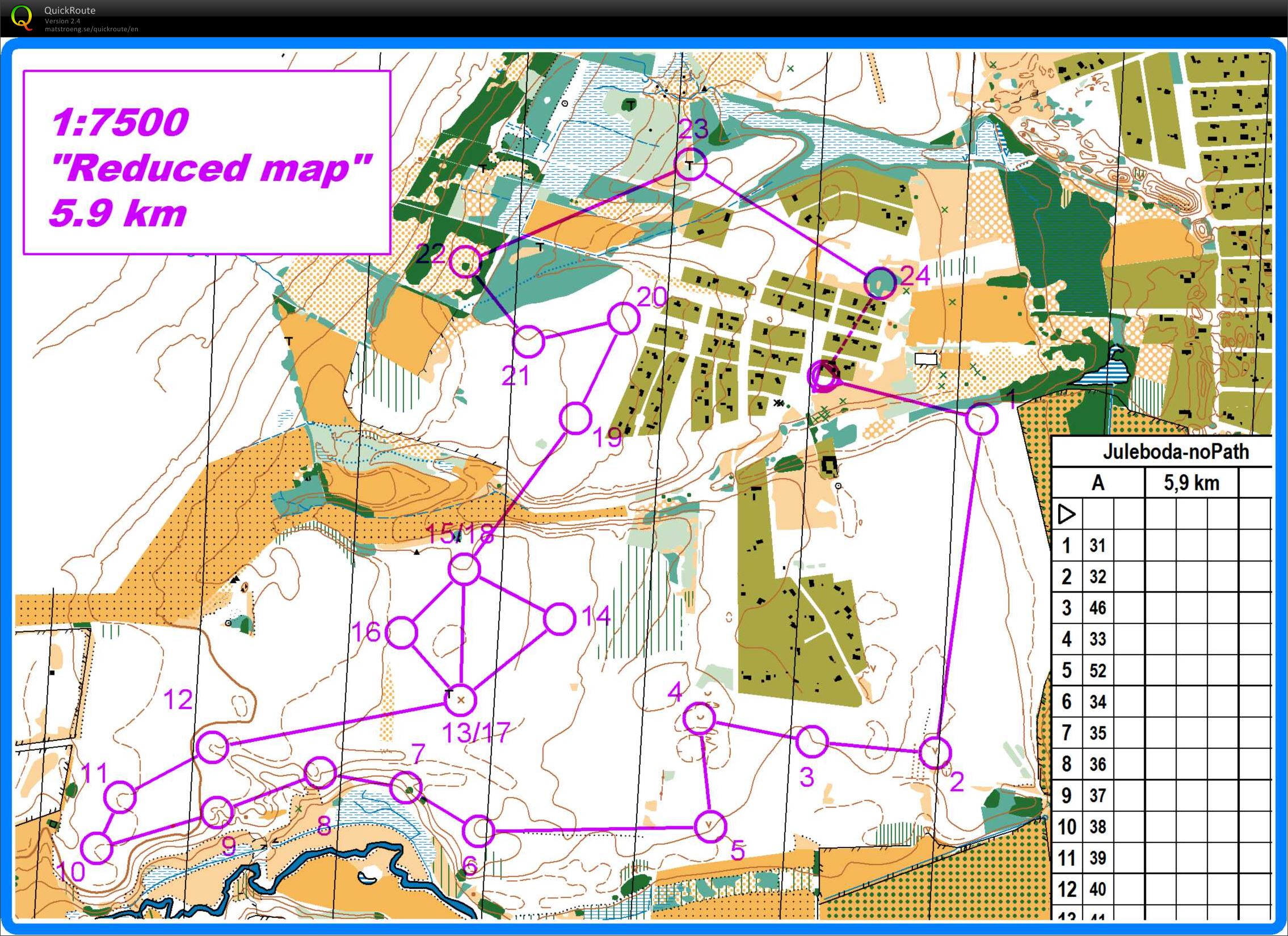 Put out controls / reduced map / distance and direction (24.04.2013)