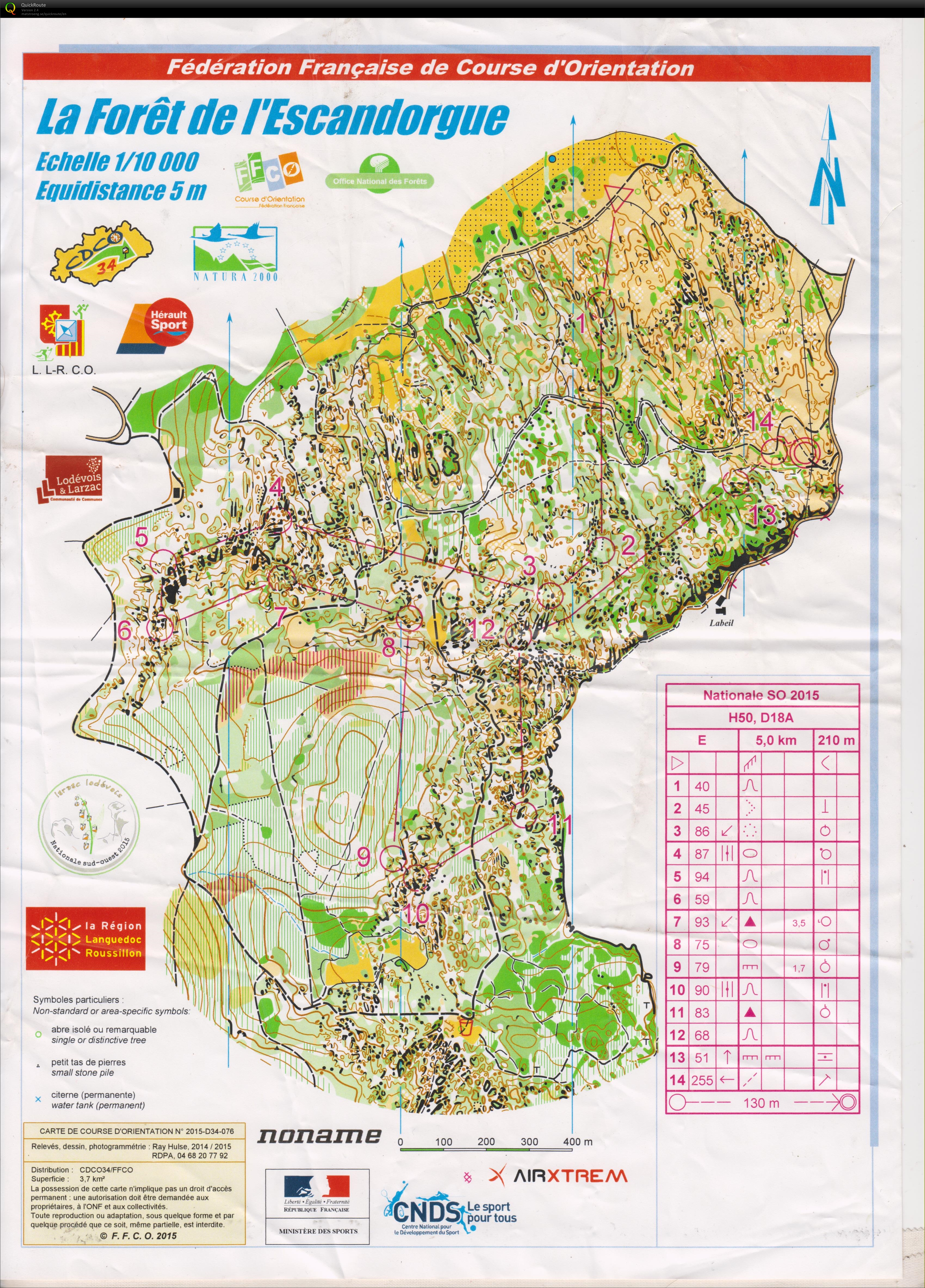 Nationale SO Larzac H50 - Day 3 - Foret de l'Escandorgue (Wow!)  (03-05-2015)