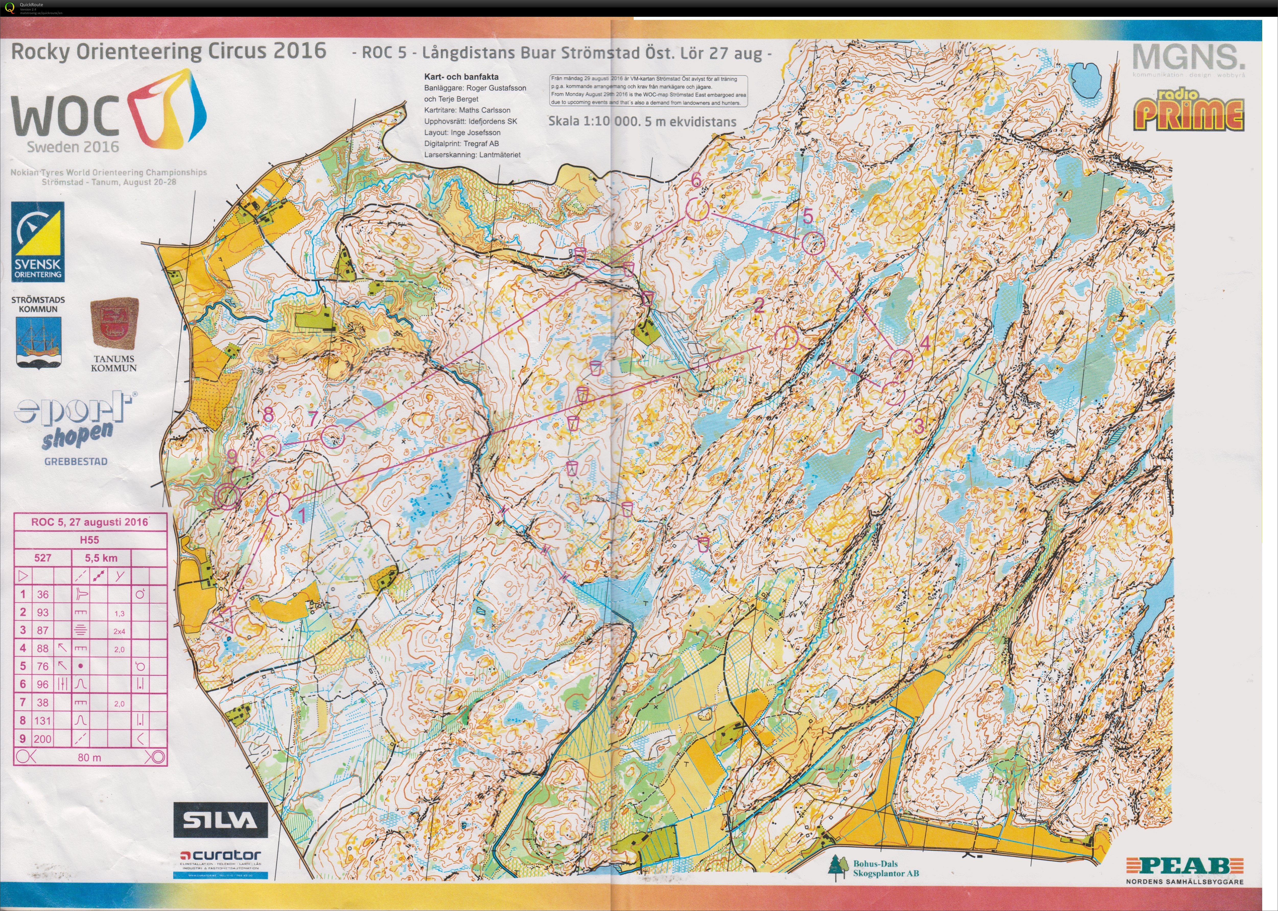 WOC - Spectator race - Day 5 - LD - M55 (27/08/2016)