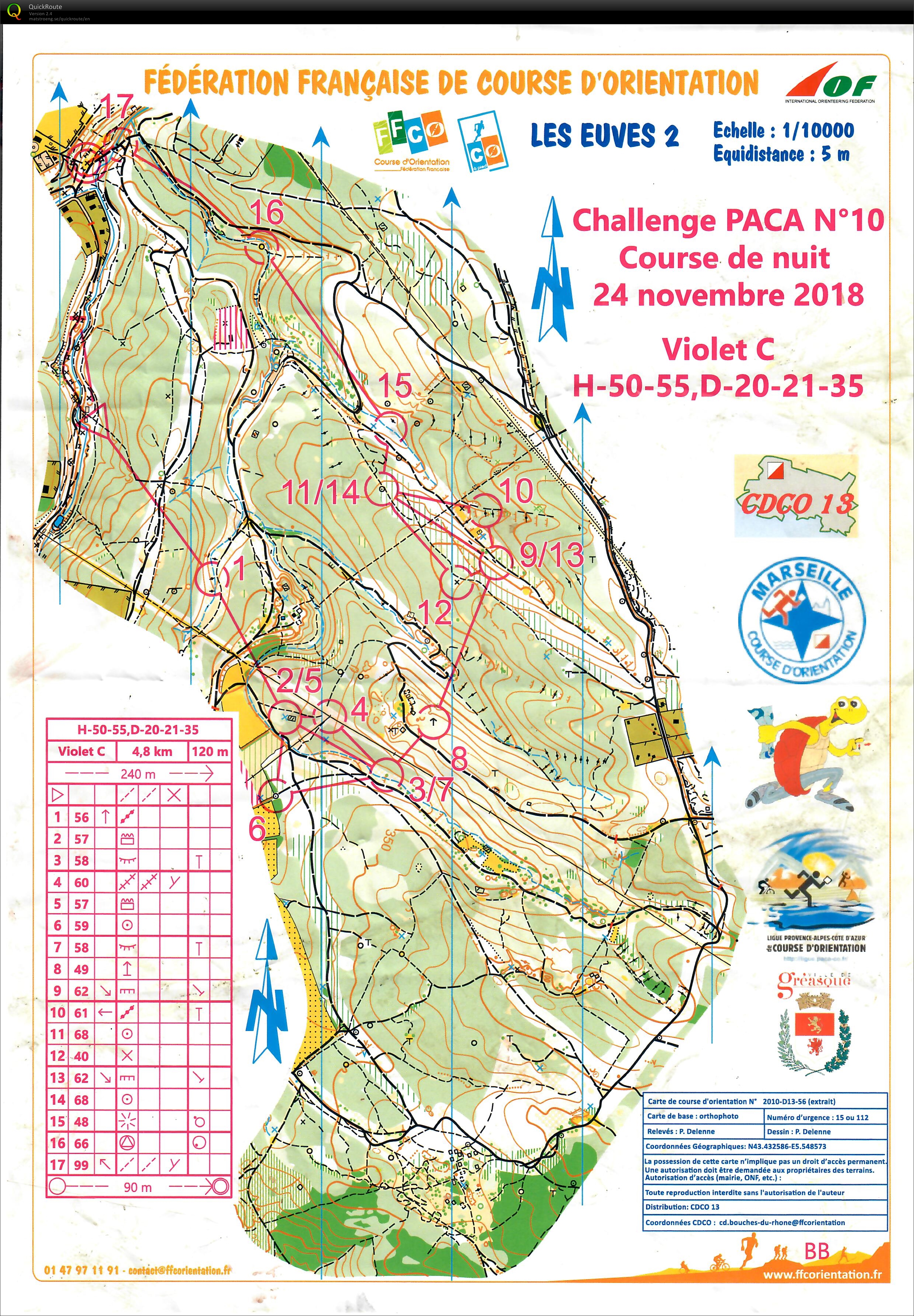 Challenge Paca -  Night - Mass start - Greasque - H55 (24.11.2018)