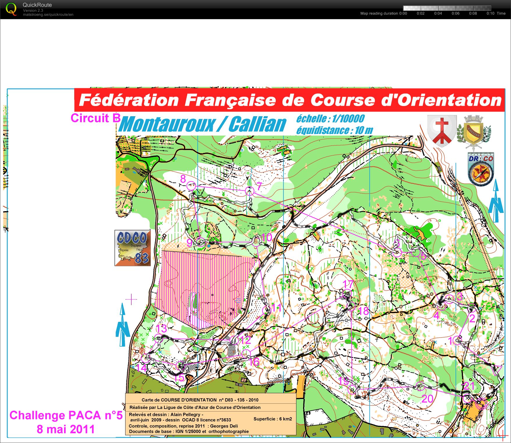 Chall Paca Montauroux  - Map reading analyze (2011-05-08)