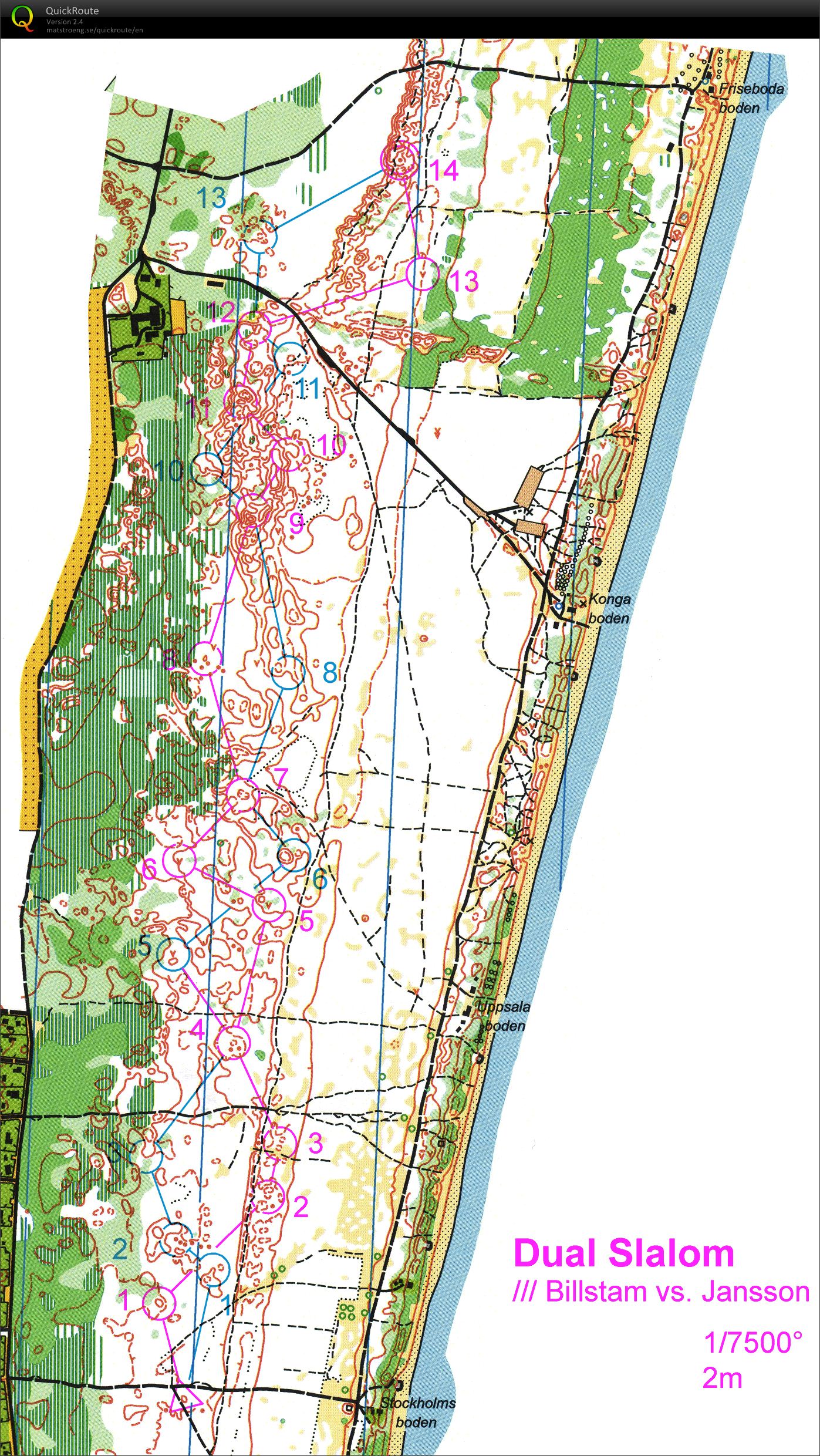 Dual slalom + inplockning snitslar (2012-08-13)