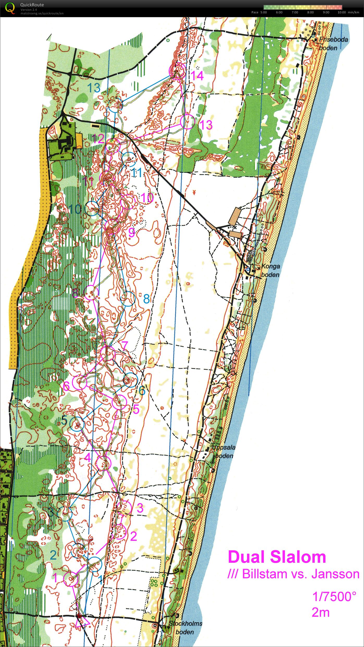 Dual slalom + inplockning snitslar (2012-08-13)